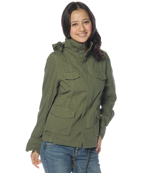 CIAOPANIC（チャオパニック）の「M65JKT（ミリタリージャケット・レディース・ネイビー/オフホワイト/オリーブ・FREE）」の3枚目の写真