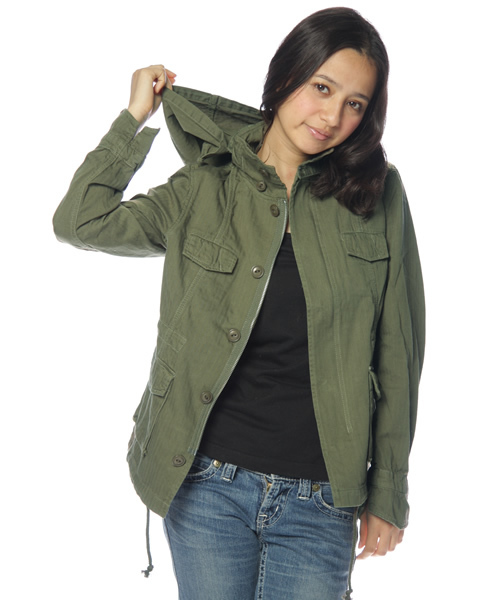 CIAOPANIC（チャオパニック）の「M65JKT（ミリタリージャケット・レディース・ネイビー/オフホワイト/オリーブ・FREE）」の13枚目の写真