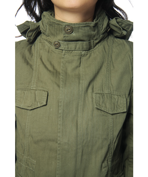 CIAOPANIC（チャオパニック）の「M65JKT（ミリタリージャケット・レディース・ネイビー/オフホワイト/オリーブ・FREE）」の6枚目の写真