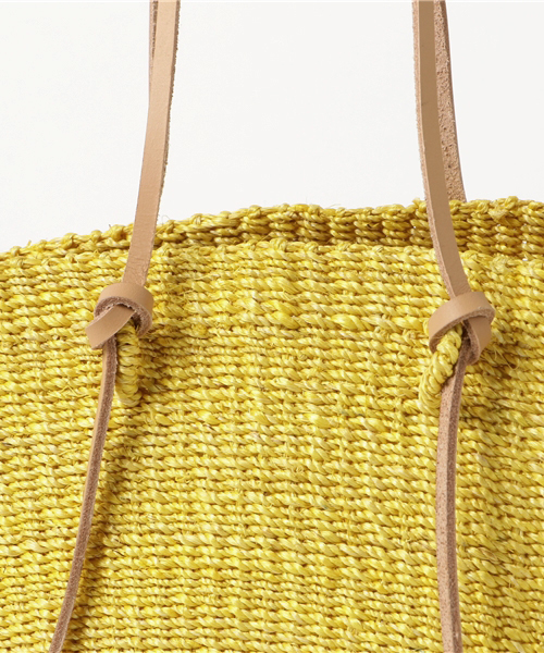 CONTROL FREAK / CTFK（コントロールフリーク）の「control freak:レザーハンドルトート（トートバッグ・レディース・ベージュ/イエロー/ブルー・ONE SIZE）」の5枚目の写真