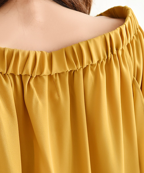 Luz Llena (philter)（ラズレナ　フィルター）の「ジョーゼット・キャンディスリーブブラウス（シャツ/ブラウス・レディース・マスタード/ブラック/サックスブルー/オフホワイト・MEDIUM/LARGE）」の12枚目の写真