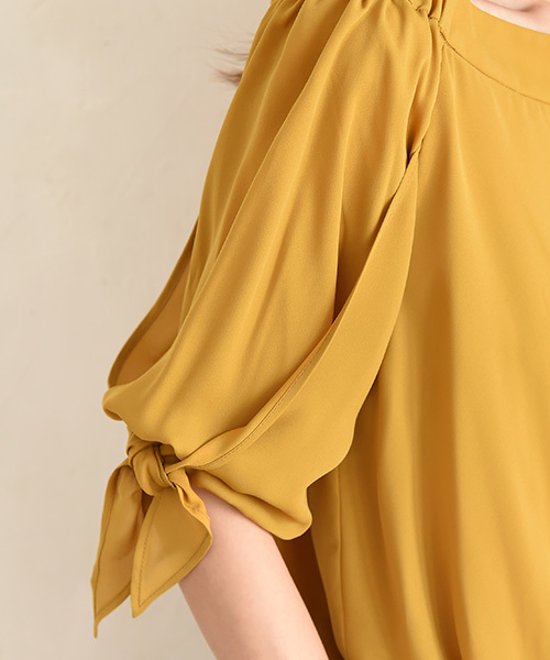 Luz Llena (philter)（ラズレナ　フィルター）の「ジョーゼット・キャンディスリーブブラウス（シャツ/ブラウス・レディース・マスタード/ブラック/サックスブルー/オフホワイト・MEDIUM/LARGE）」の13枚目の写真