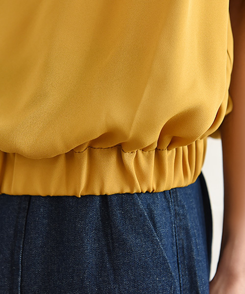 Luz Llena (philter)（ラズレナ　フィルター）の「ジョーゼット・キャンディスリーブブラウス（シャツ/ブラウス・レディース・マスタード/ブラック/サックスブルー/オフホワイト・MEDIUM/LARGE）」の14枚目の写真