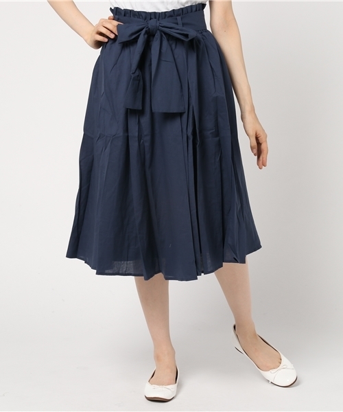 MERLOT(メルロー)の「ウエストリボンボリュームフレアスカート633-1527(スカート・レディース・ブラック/ベージュ/オレンジ/ネイビー・FREE)」の14枚目の写真