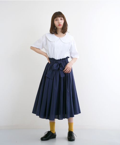 MERLOT(メルロー)の「ウエストリボンボリュームフレアスカート633-1527(スカート・レディース・ブラック/ベージュ/オレンジ/ネイビー・FREE)」の18枚目の写真