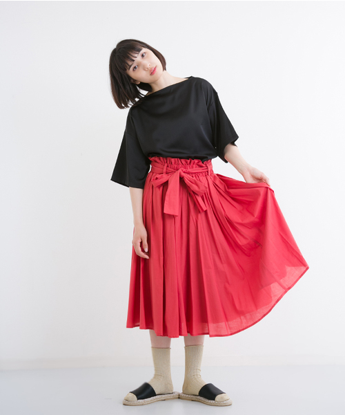 MERLOT(メルロー)の「ウエストリボンボリュームフレアスカート633-1527(スカート・レディース・ブラック/ベージュ/オレンジ/ネイビー・FREE)」の22枚目の写真