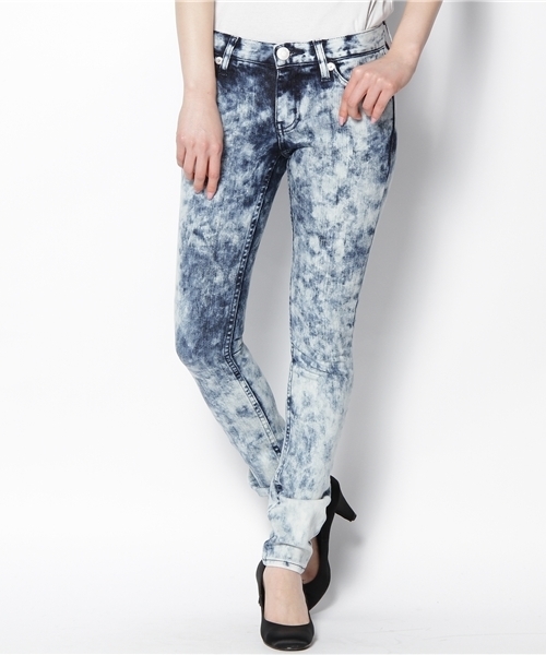 X-girl(エックスガール)の「MICHAEL JEAN(デニムパンツ・レディース・ライトブルー/マルチ・24inch/25inch/26inch/27inch)」の2枚目の写真
