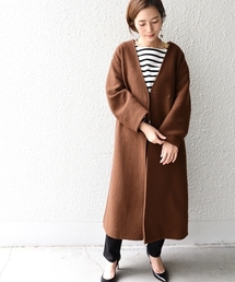 Prefer SHIPS | Prefer SHIPS:ブークレノーカラーロングコート◇(その他アウター)