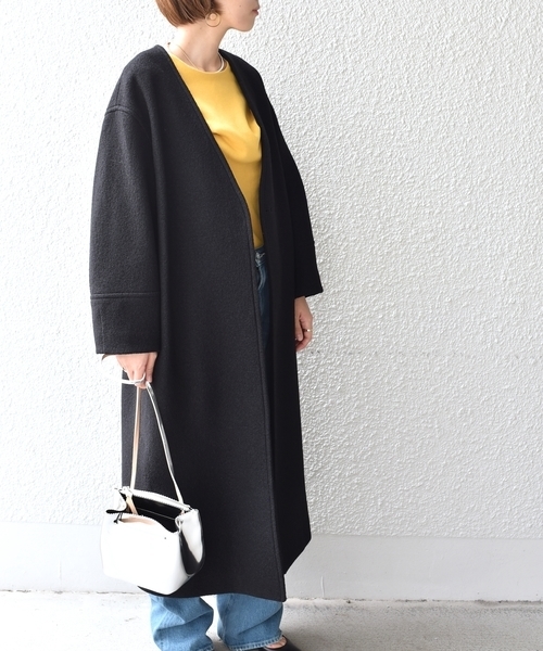 Prefer SHIPS(プリファーシップス)の「Prefer SHIPS:ブークレノーカラーロングコート◇(その他アウター・レディース・ブラック/ブラウン・ONE SIZE)」の10枚目の写真