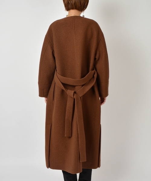 Prefer SHIPS(プリファーシップス)の「Prefer SHIPS:ブークレノーカラーロングコート◇(その他アウター・レディース・ブラック/ブラウン・ONE SIZE)」の8枚目の写真