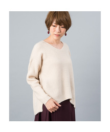 RIVE DROITE | バイアス片畦Vネックニット(ニット/セーター)