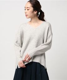 RIVE DROITE | バイアス片畦VネックKN(ニット/セーター)