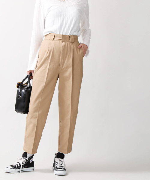 WEGO(ウィゴー)の「WEGO/クロップドセンタープレスチノパンツ(チノパンツ・レディース・ブラック/ベージュ・FREE)」の8枚目の写真