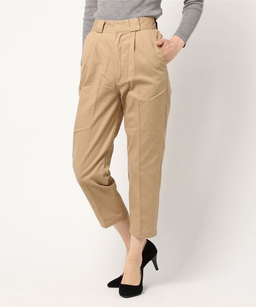 WEGO(ウィゴー)の「WEGO/クロップドセンタープレスチノパンツ(チノパンツ・レディース・ブラック/ベージュ・FREE)」の5枚目の写真