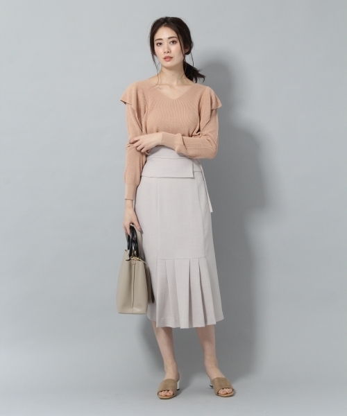 Andemiu（アンデミュウ）の「アゼラッフルＶ／Ｎニット783194（ニット/セーター・レディース・ホワイト/ライトグレー/ネイビー/ピンク・FREE）」の15枚目の写真