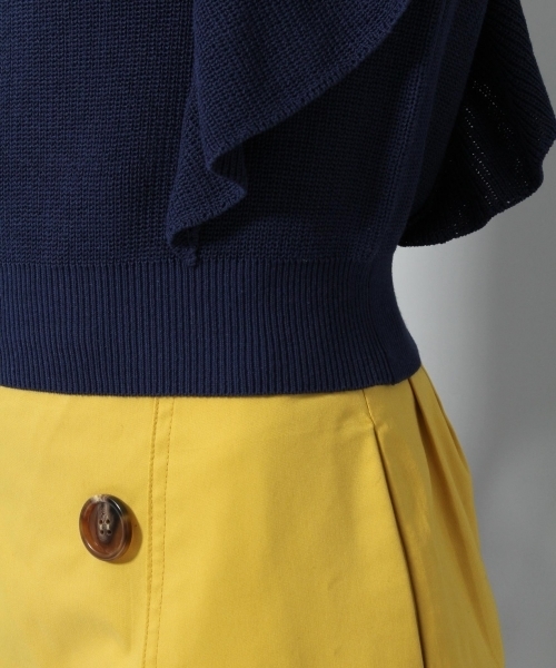 Andemiu（アンデミュウ）の「アゼラッフルＶ／Ｎニット783194（ニット/セーター・レディース・ホワイト/ライトグレー/ネイビー/ピンク・FREE）」の13枚目の写真