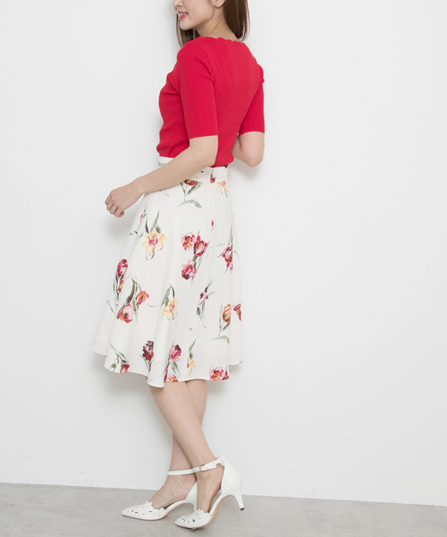 PROPORTION BODY DRESSING（プロポーションボディドレッシング）の「◆スカラップリブ5分袖ニット（ニット/セーター・レディース・ブラック/ホワイト/イエロー系その他/レッド/グリーン・2/3）」の9枚目の写真