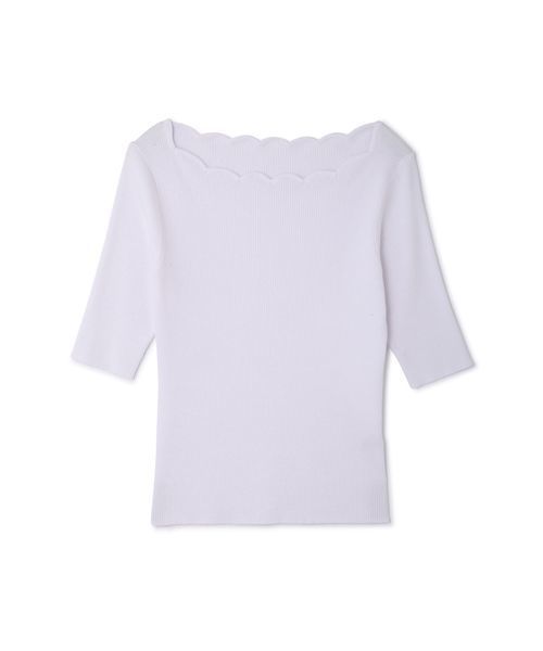 PROPORTION BODY DRESSING（プロポーションボディドレッシング）の「◆スカラップリブ5分袖ニット（ニット/セーター・レディース・ブラック/ホワイト/イエロー系その他/レッド/グリーン・2/3）」の20枚目の写真