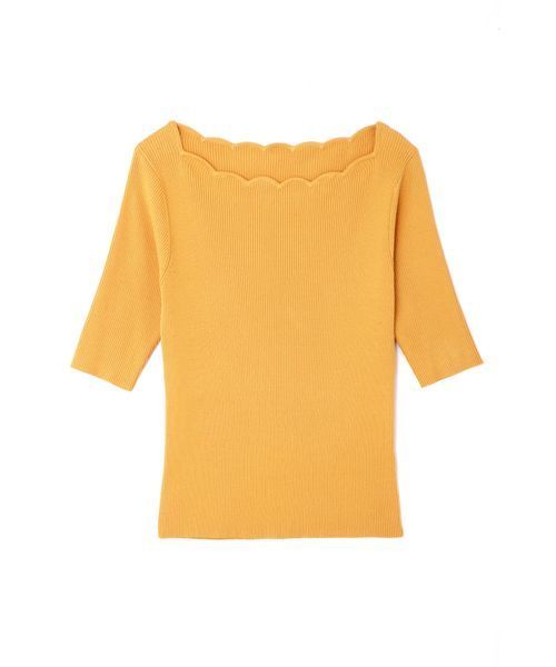 PROPORTION BODY DRESSING（プロポーションボディドレッシング）の「◆スカラップリブ5分袖ニット（ニット/セーター・レディース・ブラック/ホワイト/イエロー系その他/レッド/グリーン・2/3）」の22枚目の写真