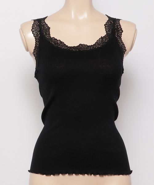 RIVE DROITE（リヴドロワ）の「シルクコットンレーステレコタンクトップ（タンクトップ・レディース・ライトグレー/ブラック/アイボリー・FREE）」の2枚目の写真