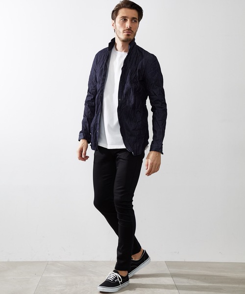 wjk black（ﾀﾞﾌﾞﾙｼﾞｪｲｹｲﾌﾞﾗｯｸ）の「【wjk black】別注ストレッチサテンカーブスキニーパンツ（その他パンツ・メンズ・ブラック/カーキ/ブルー・1/2/3）」の6枚目の写真