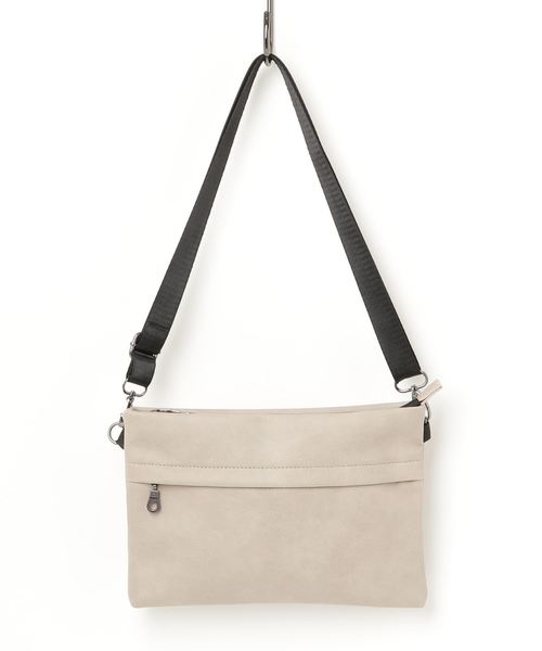 WEGO(ウィゴー)の「WEGO/フェイクレザーサコッシュ(ショルダーバッグ・メンズ・ブラック/グレー・FREE)」の9枚目の写真