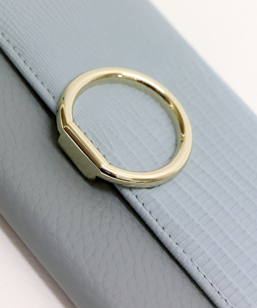 florist（フローリスト）の「【牛革】クロコ型押しリングフラップ長財布（財布・レディース・ブラック/ベージュ/グレー/ブルー・FREE）」の8枚目の写真