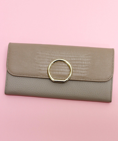 florist（フローリスト）の「【牛革】クロコ型押しリングフラップ長財布（財布・レディース・ブラック/ベージュ/グレー/ブルー・FREE）」の13枚目の写真