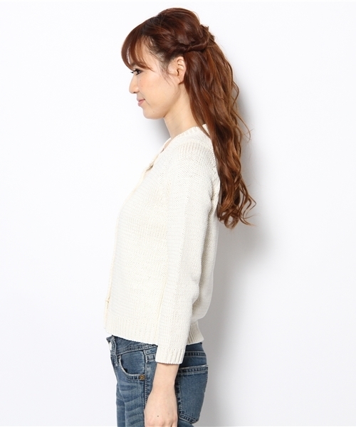 green label relaxing(グリーンレーベルリラクシング)の「○△GT ARPA C/N カーディガン ◆(カーディガン/ボレロ・レディース・オフホワイト/ピンク/ロイヤルブルー・フリー)」の5枚目の写真