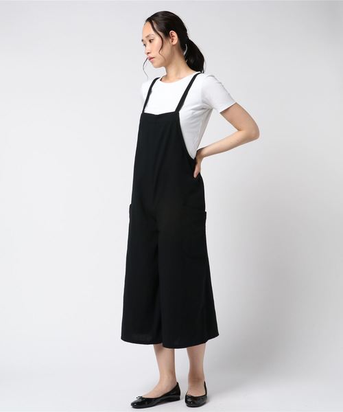 LBC（エルビーシー）の「ダブルストラップゆるサロペット（サロペット/オーバーオール・レディース・ブラック/ブルー・M）」の5枚目の写真