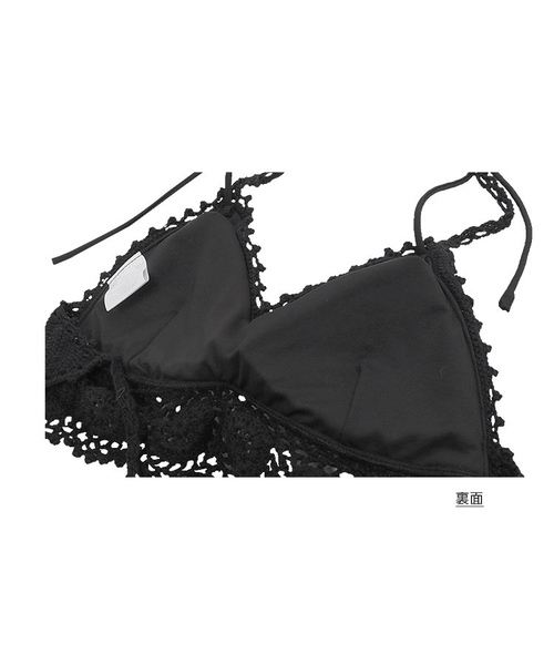 KOBE LETTUCE（コウベレタス）の「クロシェ編みニットビキニ/スイムウェア/水着/レディース[S143]神戸レタス（水着・レディース・ブラック/アイボリー・FREE）」の8枚目の写真