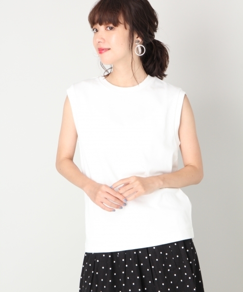 LOWRYS FARM（ローリーズファーム）の「SUPIMAノースリーブ 810168（タンクトップ・レディース・ブラック/キャメル/オフホワイト・MEDIUM/LARGE）」の15枚目の写真