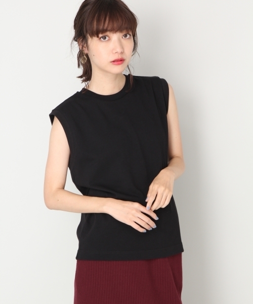 LOWRYS FARM（ローリーズファーム）の「SUPIMAノースリーブ 810168（タンクトップ・レディース・ブラック/キャメル/オフホワイト・MEDIUM/LARGE）」の16枚目の写真