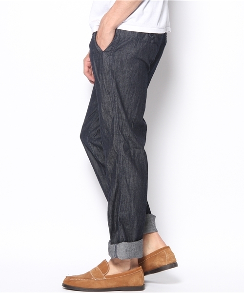 CIAOPANIC TYPY（チャオパニックティピー）の「デニムイージートラウザー（デニムパンツ・メンズ・サックスブルー/ネイビー/ストライプ・SMALL/MEDIUM/LARGE）」の11枚目の写真