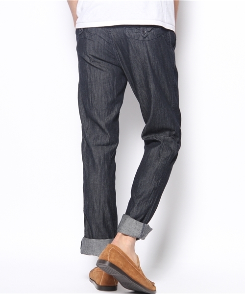 CIAOPANIC TYPY（チャオパニックティピー）の「デニムイージートラウザー（デニムパンツ・メンズ・サックスブルー/ネイビー/ストライプ・SMALL/MEDIUM/LARGE）」の9枚目の写真