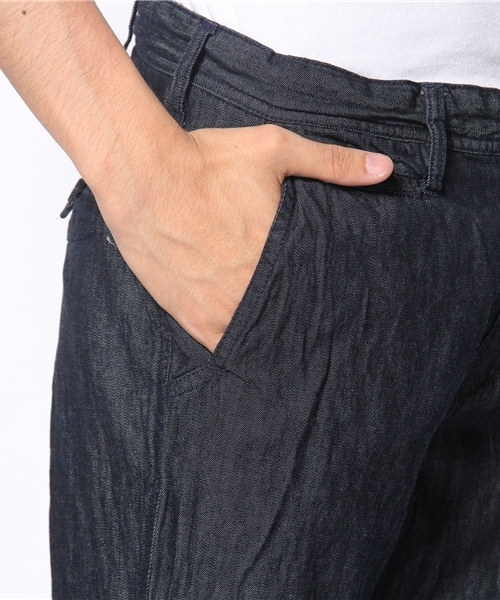 CIAOPANIC TYPY（チャオパニックティピー）の「デニムイージートラウザー（デニムパンツ・メンズ・サックスブルー/ネイビー/ストライプ・SMALL/MEDIUM/LARGE）」の6枚目の写真