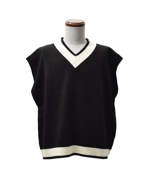 MinoriTY(マイノリティ)の「プレッピーラインチルデンニットベスト(ニット/セーター・メンズ・ホワイト/ブラック/ブラウン/グレー・M/L)」の12枚目の写真