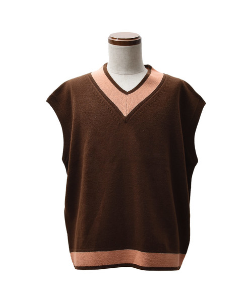 MinoriTY(マイノリティ)の「プレッピーラインチルデンニットベスト(ニット/セーター・メンズ・ホワイト/ブラック/ブラウン/グレー・M/L)」の14枚目の写真