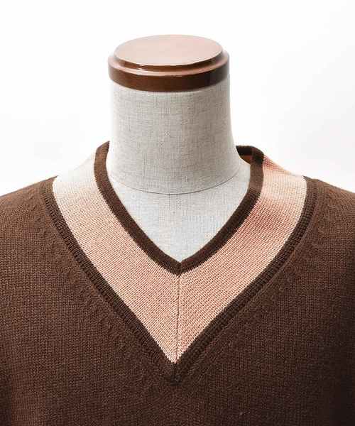 MinoriTY(マイノリティ)の「プレッピーラインチルデンニットベスト(ニット/セーター・メンズ・ホワイト/ブラック/ブラウン/グレー・M/L)」の15枚目の写真
