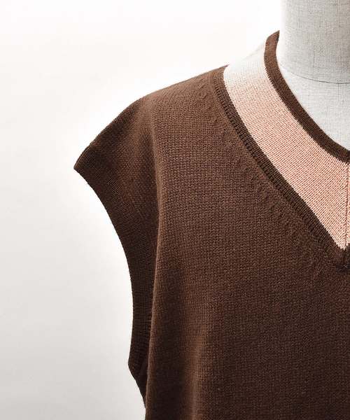 MinoriTY(マイノリティ)の「プレッピーラインチルデンニットベスト(ニット/セーター・メンズ・ホワイト/ブラック/ブラウン/グレー・M/L)」の16枚目の写真