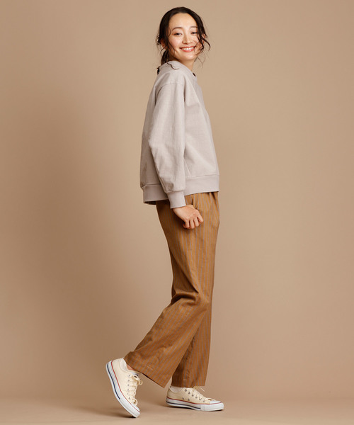 Munich（ミューニック）の「ハイテンションジャージスウェットプルオーバー（Tシャツ/カットソー・レディース・ライトグレー/ブラック/オフホワイト/ネイビー/カーキ・FREE）」の8枚目の写真