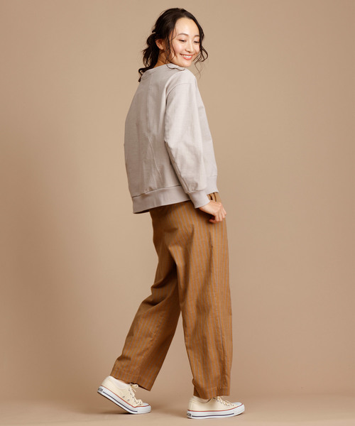 Munich（ミューニック）の「ハイテンションジャージスウェットプルオーバー（Tシャツ/カットソー・レディース・ライトグレー/ブラック/オフホワイト/ネイビー/カーキ・FREE）」の12枚目の写真