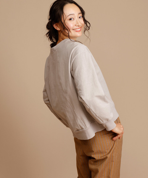 Munich（ミューニック）の「ハイテンションジャージスウェットプルオーバー（Tシャツ/カットソー・レディース・ライトグレー/ブラック/オフホワイト/ネイビー/カーキ・FREE）」の14枚目の写真