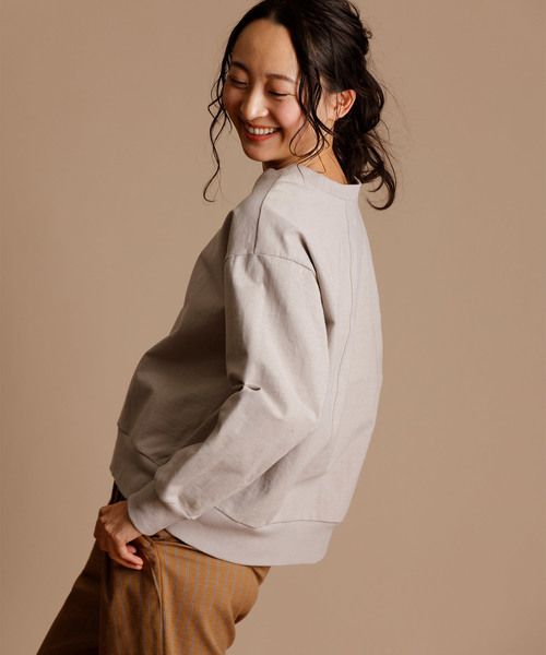 Munich（ミューニック）の「ハイテンションジャージスウェットプルオーバー（Tシャツ/カットソー・レディース・ライトグレー/ブラック/オフホワイト/ネイビー/カーキ・FREE）」の20枚目の写真