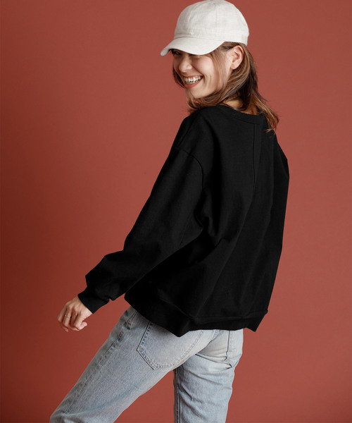 Munich（ミューニック）の「ハイテンションジャージスウェットプルオーバー（Tシャツ/カットソー・レディース・ライトグレー/ブラック/オフホワイト/ネイビー/カーキ・FREE）」の17枚目の写真