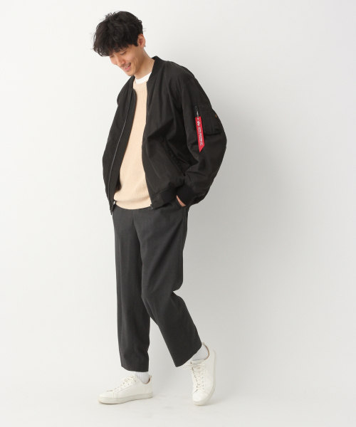 GLOBAL WORK（グローバルワーク）の「ラミーコンニットベスト/822622（ベスト・メンズ・ネイビー/ベージュ・LARGE/MEDIUM）」の4枚目の写真