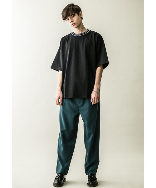 新品タグ付き　monkey time カットソー　半袖シャツ　ブラック×ホワイト MONKEY TIME（モンキータイム）の「＜monkey time＞ TC/PNT