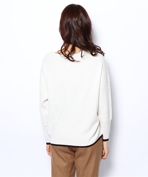 qualite（カリテ）の「ﾐﾗﾉﾘﾌﾞﾆｯﾄ（ニット/セーター・レディース・ホワイト/ネイビー/その他・FREE）」の8枚目の写真