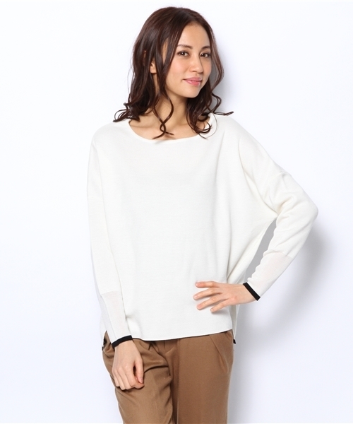 qualite（カリテ）の「ﾐﾗﾉﾘﾌﾞﾆｯﾄ（ニット/セーター・レディース・ホワイト/ネイビー/その他・FREE）」の13枚目の写真