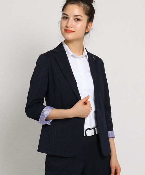 セール Adabat アダバット のテーラードジャケット シャドーストライプジャケット シャドーストライプジャケット レディース テーラードジャケット ジャケット アウター レディース 119 19 01 をセール価格で購入できます Adabat Adabat